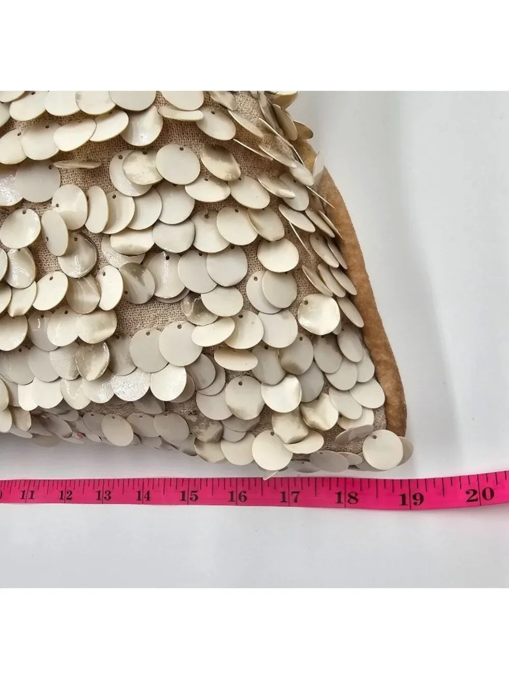 Capiz Shell Embellished Rectangular Throw Pillow 20